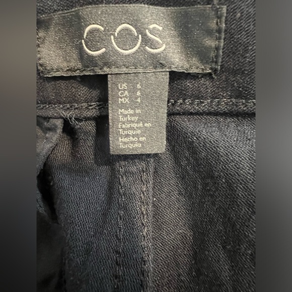 COS Button Fly Chino Pants Trousers High Rise Stretch Cotton Black Size 6 EUC - Picture 8 of 11